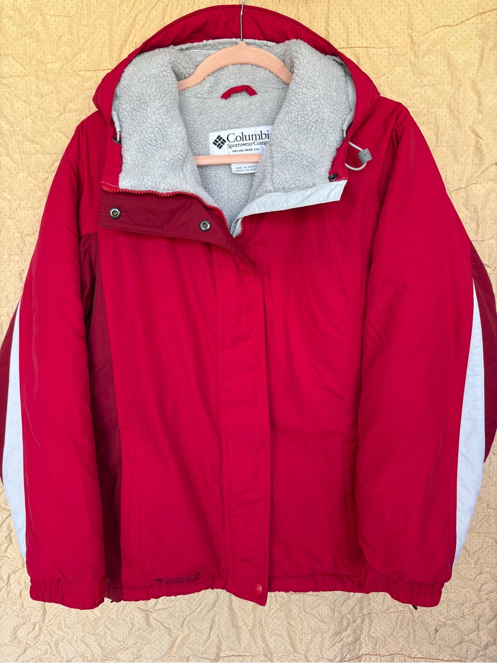 Columbia Jacket Women’s Medium Hooded Snow Winter Red